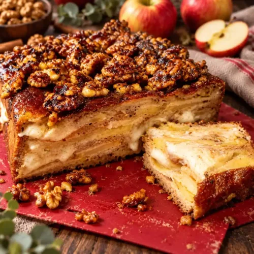 Apfelkuchen geschichtet, Keto, Schichtkuchen, Kaiser-Alexander, Vanillecreme, gebrannte Walnuss, low Carb, zuckerfrei, KetoChameleons