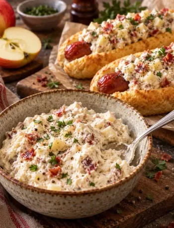 Keto Apfel Bacon Dip, Dip, Kaiser-Alexander Apfel, Speck, Ricotta, Lowcarb, Soße, KetoChameleons