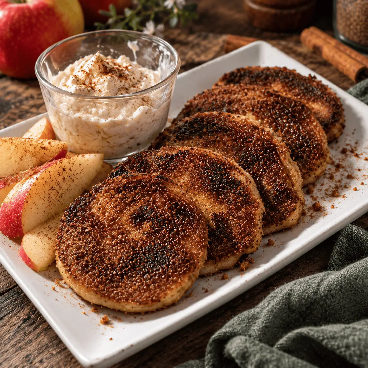 Keto Apfelküchle, Keto Apfelküchlein, Ricottacreme, High Protein, Apfel, Kaiser-Alexander, Rezept, KetoChameleons