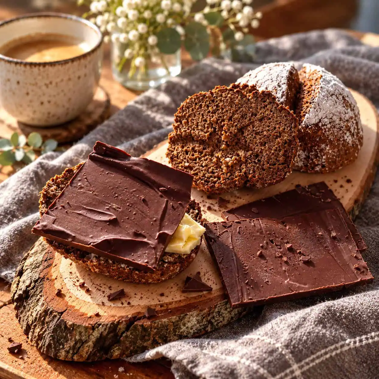 Keto Leinsamenbrötchen mit selbstgemachter Schokolade, Brötchen, Frühstück, Leinsamen, Creatin, Skyr, glutenfrei, Eszet, KetoChameleons